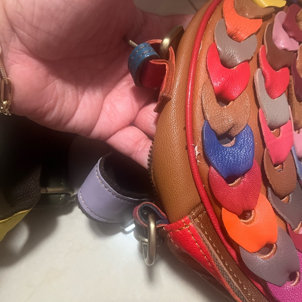 Ameri Leather Colorful Striped Women's Crossbody … - image 6